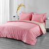 RUIKASI RKSB-0267 Luxury Pink And Khaki 100%Cotton Satin Duvet Cover Set