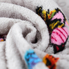 RKS-0152 Grey Flannel Sherpa Throw with Vivid Colorfule Butterfly Printing