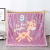 RKS-0332 Soft Baby Couldy Blanket Cute Giraf Printing Mink Raschel Blanket for Toddler