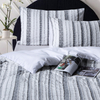 Designer Tufted Comforter Sets Jacquard Bedding Comforter Set Geometry Clipped Stripes Comforter Set
