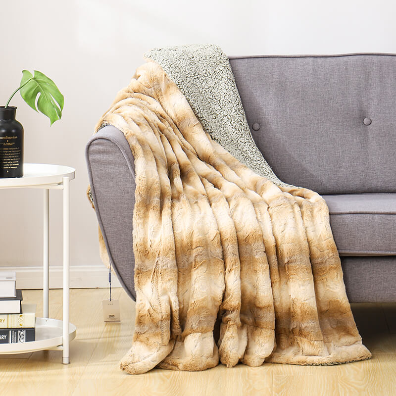 RKS-0263 130* 160CM Printed Throw Blanket Faux Fur Sherpa Blanket Polyester Made IN China