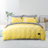 RUIKASI RKSB-0348 Yellow Stripes 100% Microfiber Fleece Bedding Sets Duvet Cover Set