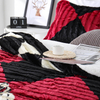 RKS-0004 Black and Red Printed Brushed Faux fur Fleece & Warm Sherpa Quilt with Fillings High quality Bedding Comforter
