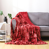 RKS-0071 Fuzzy Red Brushed Faux Fur TIe-dye Brush Red Color Throw Blanket 