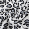 RKS-0295 Printing Black & White Leopard Spot Faux Fur Fleece Blanket/ Throw with Sherpa back