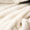 RKS-0123 130 x180cm Snuggle Black Brushed Hooded Throw Faux Fur Sherpa Throw Blanket