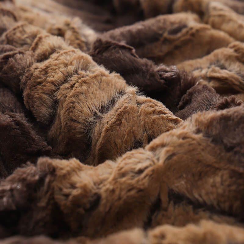 RKS-0105 100% Polyester Brown PV & Polar Fleece Brushed Blanket 130 x 160 cm