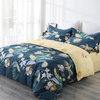 RKSB-0041 Forest Green Floral Printing Duvet Cover with Zipper Closure 100% Cotton Natural Fabric