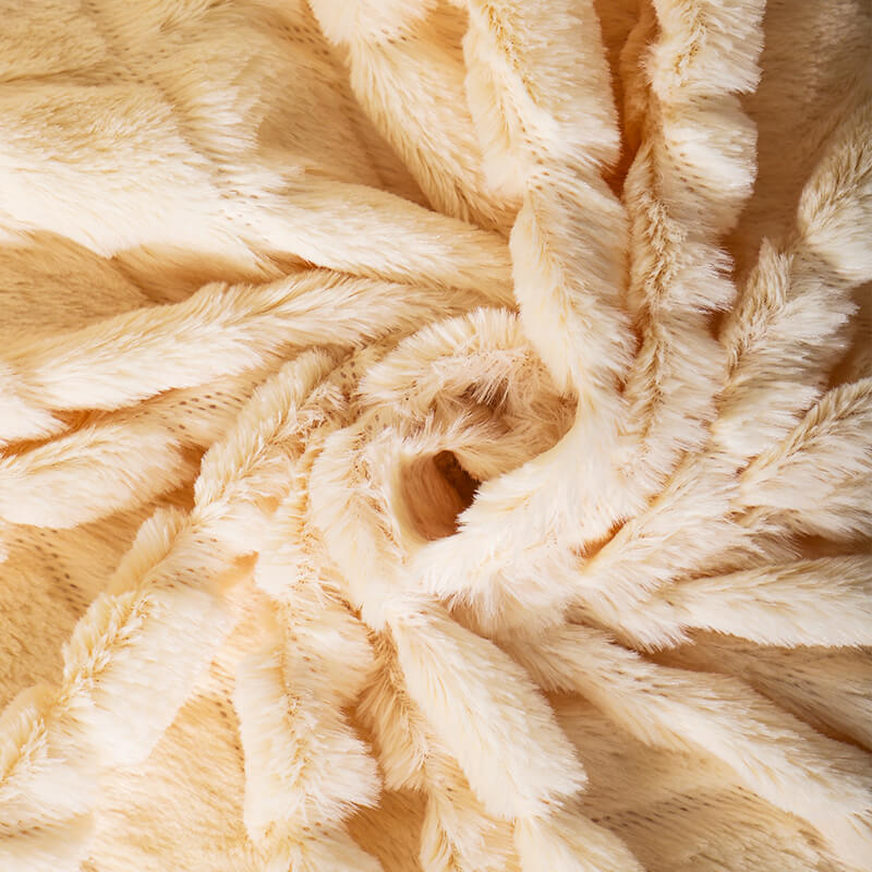 RKS-0246 Embossed Diamond Sherpa Throw Blanket Yellow Faux Fur