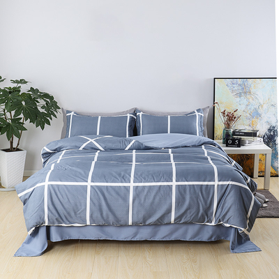 RUIKASI RKSB-0381 100% Blue Cotton bed set sheet bedding set duvet cover set 100% cotton
