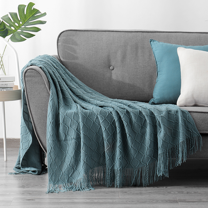 RKS-0128 Classic Europe Style Sofa Throw Knitted Blanket