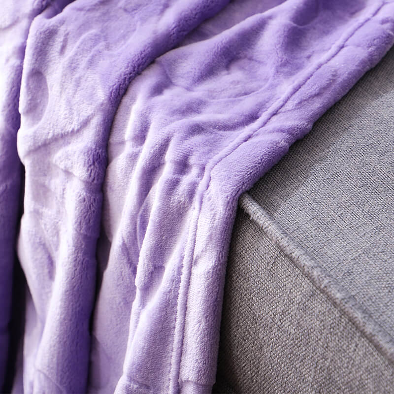 RKS-0131 Super Soft Solid Embossed Flannel Blanket,Color Flannel Fleece Blanketsolid