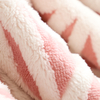 RKS-0165 Pink Flannel Bed Blanket with Warm White Sherpa